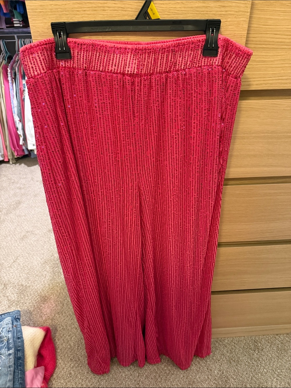 SHEIN Curve Pink Casual sequin pants